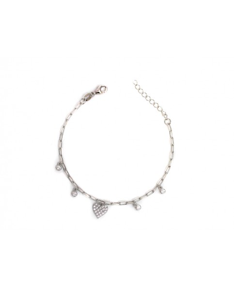 Bracciale catenella con cuori pendenti